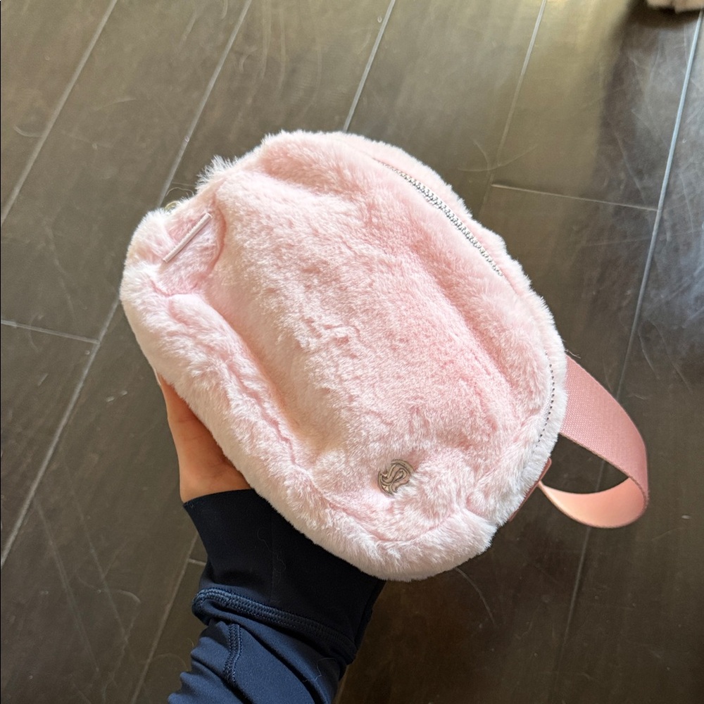 Lululemon Pink Faux Fur Belt Bag
